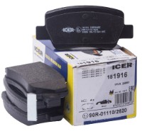 Комплект тормозных колодок ICER 181916