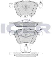 Комплект тормозных колодок ICER 181655 фото №2 — интернет-магазин Desire.md