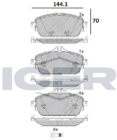 Комплект тормозных колодок ICER 182212
