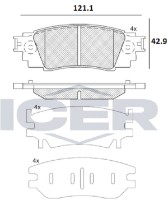 Комплект тормозных колодок ICER 182262 фото №2 — интернет-магазин Desire.md