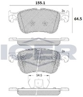 Комплект тормозных колодок ICER 182321