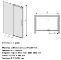 Душевая дверь Sanplast D2/ALTIIa-110-120-S W0 (600-121-1511-42)