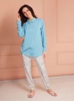 Pijama Ajoure T23567 Turquoise Print Fox L