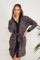 Halat de baie Ajoure T5140 Print Grey M imaginea #1 — magazin online Desire.md