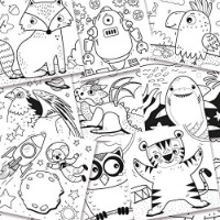 Carte de colorat pentru copii Ses Magic Sequins Colouring Book Dino (00116S) imaginea #2 — magazin online Desire.md