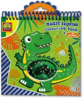Carte de colorat cu autocolante Ses Magic Sequins Colouring Book Dino (00116S)