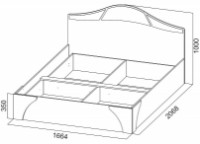 Кровать ML-Mobila Лагуна 5 №2 160x200 Дуб Венге/Дуб Млечный