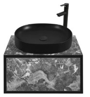 Шкаф с умывальником Montebella Set 50.01 600x500 Nero 550x425 Pantera