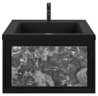 Шкаф с умывальником Montebella Set 51.01 650x480 Nero LED Pantera