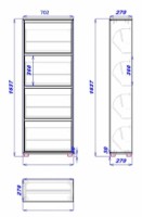 Rafturi pentru pantofi Mobildor-Lux Leo 70 (164x70x27) Wenge/White imaginea #5 — magazin online Desire.md