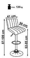 Scaun de bar Halmar H-89 Black/Grey imaginea #7 — magazin online Desire.md