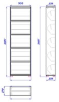 Rafturi pentru pantofi Mobildor-Lux Leo 203x90x27 Sonoma/White (10008918) imaginea #5 — magazin online Desire.md