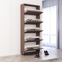 Rafturi pentru pantofi Mobildor-Lux Leo 90 (203x90x27) Wenge imaginea #2 — magazin online Desire.md
