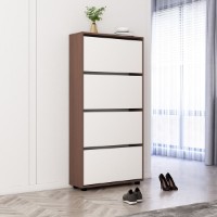 Rafturi pentru pantofi Mobildor-Lux Leo Slim 50 (164x50x16) Wenge/White imaginea #2 — magazin online Desire.md