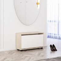 Rafturi pentru pantofi Mobildor-Lux Leo Slim 47x80x16 Sonoma/White (10008943) imaginea #2 — magazin online Desire.md