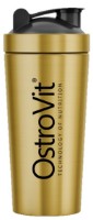 Shaker pentru nutriție sportivă Ostrovit Shaker Steel 750ml Gold