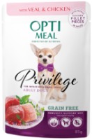 Hrană umedă pentru câini Optimeal Privilege Miniature & Small Breeds Grain Free Turkey & Liver 12pcs