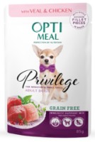 Hrană umedă pentru câini Optimeal Privilege Miniature & Small Breeds Grain Free Veal & Chicken 12pcs