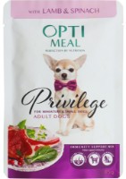 Hrană umedă pentru câini Optimeal Privilege Miniature & Small Breeds Lamb & Spinach 12pcs