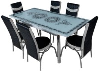 Set masă și scaune Magnusplus Set Kelebek II 0206 + 6 Merchan Black/White