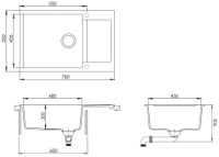 Chiuvetă de bucătărie Aquasanita Helika Tesa SQT105 Alumetallic imaginea #2 — magazin online Desire.md