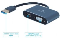 Разветвитель Cablexpert A-USB3-HDMIVGA-01
