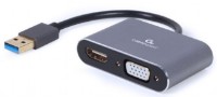 Разветвитель Cablexpert A-USB3-HDMIVGA-01