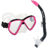 Masca şi tub pentru înot Aqualung Cub Combo Transparent/Pink (SC3990002)