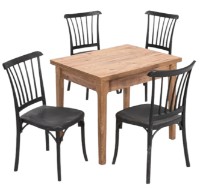 Set masă și scaune Moda Life Asos Set 70x75x90cm + 4 Chair Black
