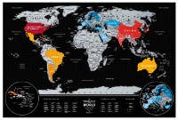 Harta lumii 1DEA.me Travel Map Weekend Black World (13073)