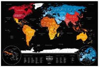 Harta lumii 1DEA.me Travel Map Weekend Black World (13073)