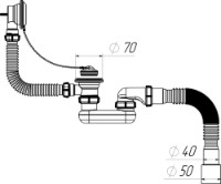 Sifon pentru cada Aquant V655-25-MR