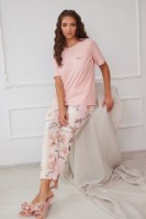 Pijama Ajoure T23584 Somon/Print Flowers 3XL