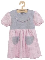 Rochie pentru copii New Baby Pink/Grey 62cm (41963)