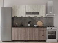 Bucătărie ML-Mobila Omega 2.0 Alb/Engrain/Artwood deschis