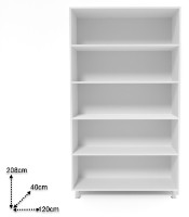 Dulap Smartex N4 120x40x208cm Alb/Stejar Deschis imaginea #2 — magazin online Desire.md