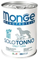 Hrană umedă pentru câini Monge Superpremium Monoprotein Paté Solo Tonno 400g