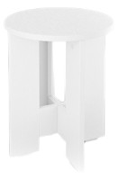 Taburet Fabrik Home Oval Alb Frasin