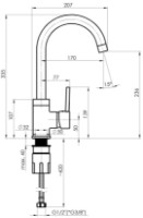 Смеситель для кухни Rubineta Axe-33  (BK2) (AX300668) фото №2 — интернет-магазин Desire.md