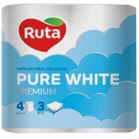 Туалетная бумага Ruta Pure White 3 plies 4 rolls