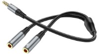 Cablu Hoco UPA21 male to 2 female Metal Gray