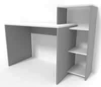 Masa de birou Smartex M2 130cm Alb/Grafit