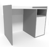 Masa de birou Smartex Tab Classic 130cm Alb/Grafit imaginea #2 — magazin online Desire.md