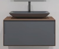 Шкаф с умывальником Orka Craft 80 Ceviz Antracite (18028)