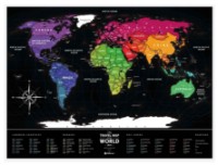 Harta lumii 1DEA.me Black World (13007)