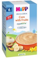 Terci din porumb cu lapte HiPP Milk & Cereal Corn with Fruits 250g