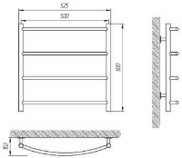 Полотенцесушитель Laris Classic E CK4 500x500 L