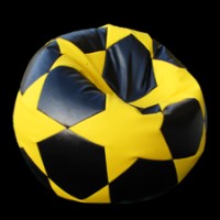 Fotoliu puf Relaxtime Football Big STAR Black&Yelow