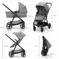 Carucior Kinderkraft Newly 3in1 Mink Pro Grey (KSNEWL00GRY300I) imaginea #3 — magazin online Desire.md