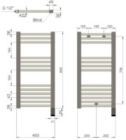Uscător de prosoape Radiva Flat Haiti 400x800 White imaginea #2 — magazin online Desire.md